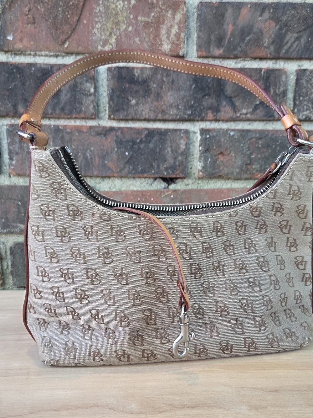 Dooney & Bourke Tan Monogram Shoulder Bag